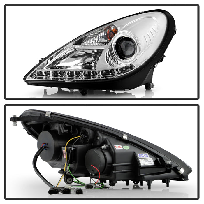 Spyder Mercedes Benz SLK 05-10 Projector Headlights Halogen Model- DRL Chrm PRO-YD-MBSLK05-DRL-C 5032539