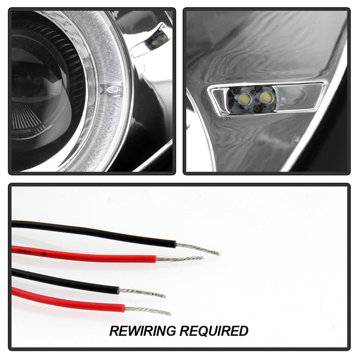 Spyder Mercedes Benz SLK 98-04 1PC Projector Halogen Model- LED Halo Blk PRO-YD-MBSLK98-1PC-HL-BK 5011190