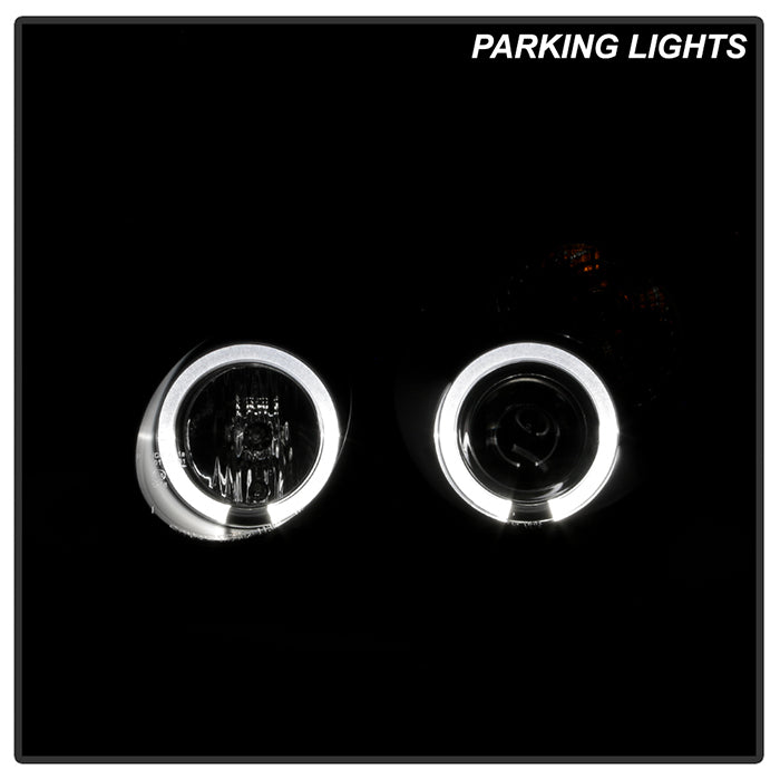 Spyder Mercedes Benz C-Class 01-05 4 DrProjector Headlights Halogen LED Halo Blk PRO-YD-MBW203-HL-BK 5011251