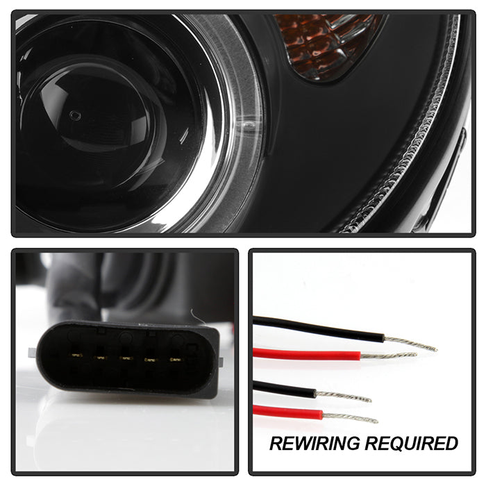 Spyder Mercedes Benz C-Class 01-05 4 DrProjector Headlights Halogen LED Halo Blk PRO-YD-MBW203-HL-BK 5011251