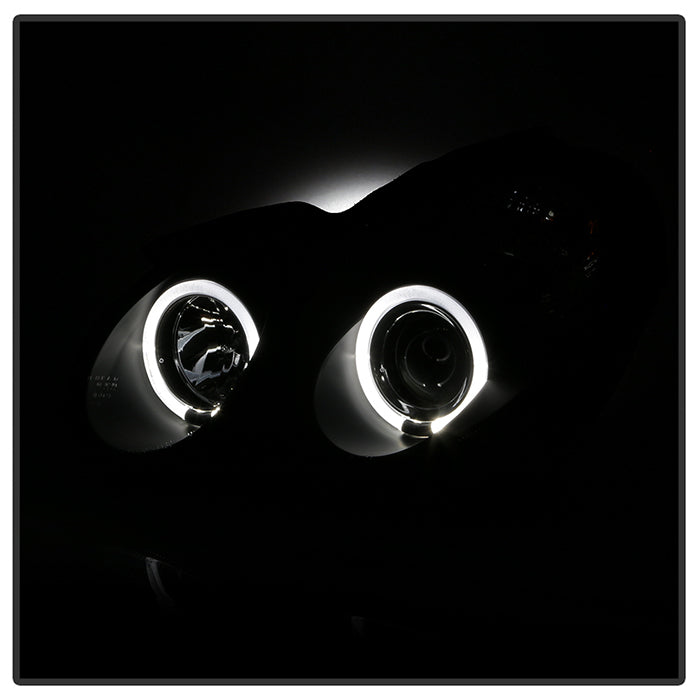 Spyder Mercedes Benz C-Class 01-05 4 DrProjector Headlights Halogen LED Halo Blk PRO-YD-MBW203-HL-BK 5011251