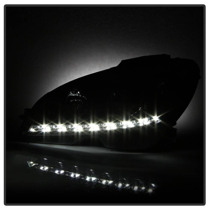 Spyder Mercedes Benz C-Class 08-11 Projector Headlights Halogen - DRL Blk PRO-YD-MBW20408-DRL-BK 5042262