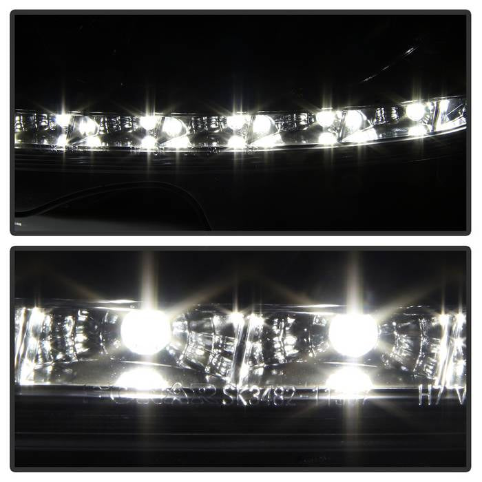 Spyder Mercedes Benz C-Class 08-11 Projector Headlights Halogen - DRL Blk PRO-YD-MBW20408-DRL-BK 5042262