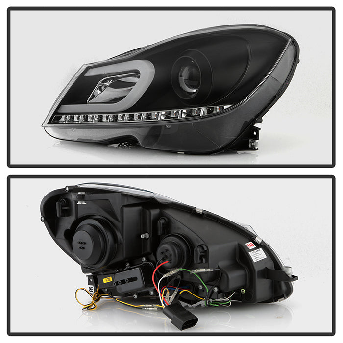 Spyder Mercedes Benz W204 C-Class 12-13 Projector Halogen Model- DRL Blk PRO-YD-MBW20412-DRL-BK 5074249