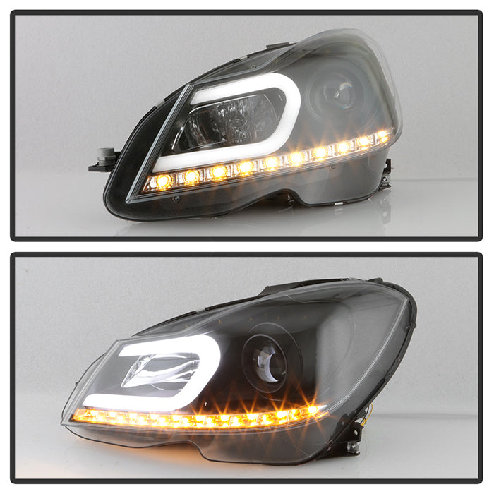 Spyder Mercedes Benz W204 C-Class 12-13 Projector Halogen Model- DRL Blk PRO-YD-MBW20412-DRL-BK 5074249