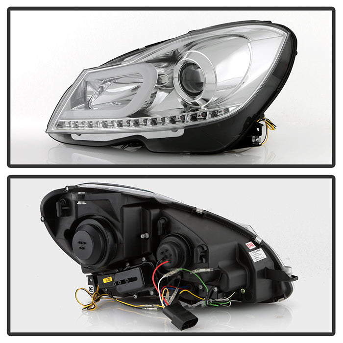 Spyder Mercedes Benz W204 C-Class 12-13 Projector Halogen Model- DRL Chrm PRO-YD-MBW20412-DRL-C 5074256