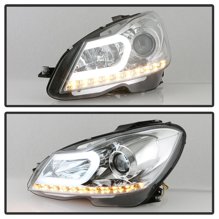 Spyder Mercedes Benz W204 C-Class 12-13 Projector Halogen Model- DRL Chrm PRO-YD-MBW20412-DRL-C 5074256
