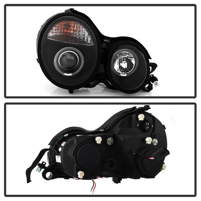 Spyder Mercedes Benz E-Class 95-99 Projector Headlights LED Halo Blk PRO-YD-MBW21095-HL-BK 5011275