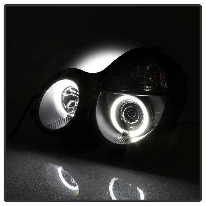 Spyder Mercedes Benz E-Class 95-99 Projector Headlights LED Halo Blk PRO-YD-MBW21095-HL-BK 5011275