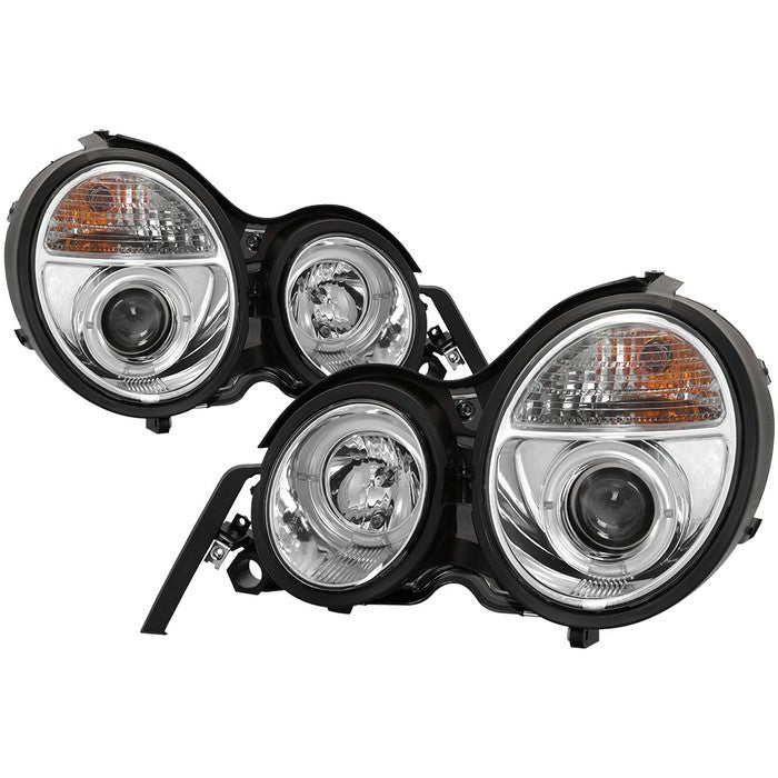 Spyder Mercedes Benz E-Class 95-99 Projector Headlights LED Halo Chrm PRO-YD-MBW21095-HL-C 5011282