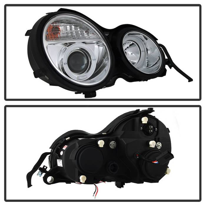 Spyder Mercedes Benz E-Class 95-99 Projector Headlights LED Halo Chrm PRO-YD-MBW21095-HL-C 5011282