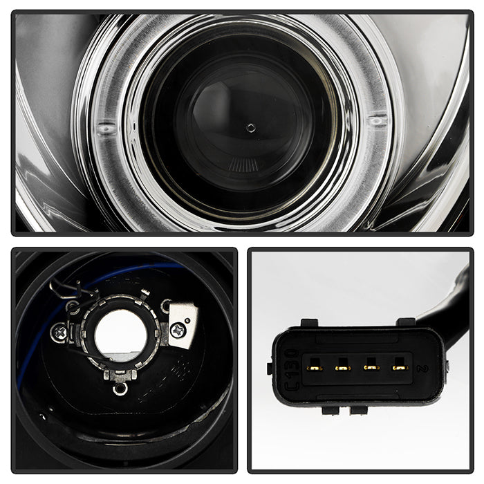 Spyder Mercedes Benz E-Class 00-02 Projector Headlights LED Halo Chrm PRO-YD-MBW21099-HL-C 5011305