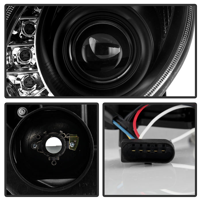 Spyder Mercedes Benz E-Class 07-09 Projector Headlights Halogen - DRL Blk PRO-YD-MBW21107-DRL-BK 5029379