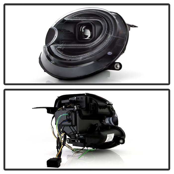 Spyder Mini Cooper 07-12 V2 Halogen Model Only Projector Headlights - Black PRO-YD-MC07V2SI-SBLB-BK 5088215