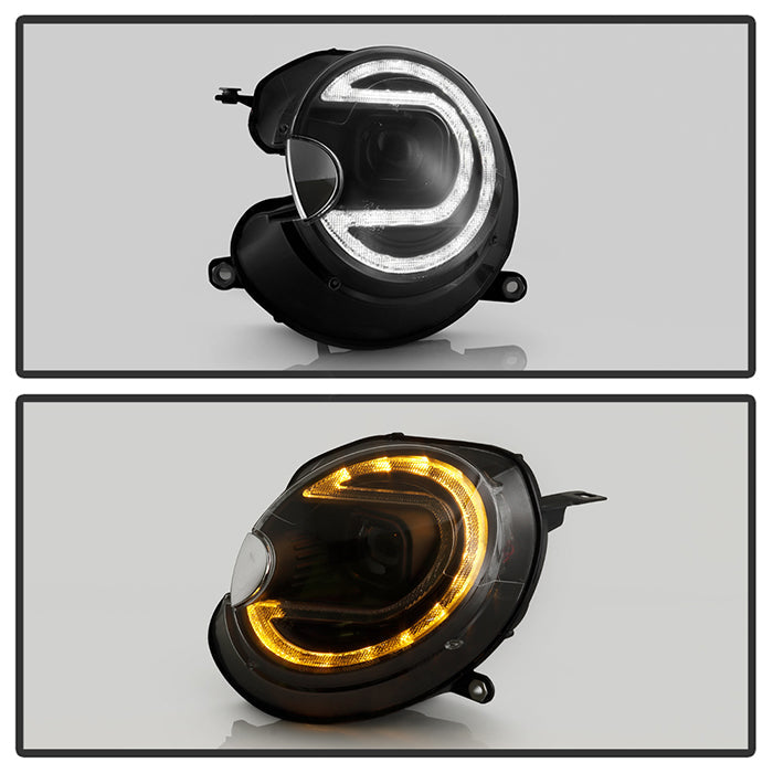 Spyder Mini Cooper 07-12 V2 Halogen Model Only Projector Headlights - Black PRO-YD-MC07V2SI-SBLB-BK 5088215
