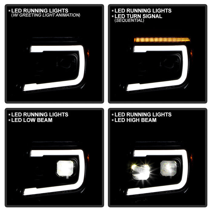 SPYDER Apex 05-08 Nissan Frontier High-Power LED Module Headlights - Black (PRO-YD-NF05AP-SEQGR-BK) 5089106