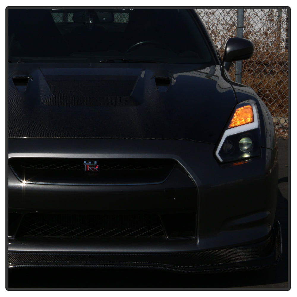 Spyder Nissan GTR R35 09-14 - Projector Headlights - DRL LED - Black 5085696