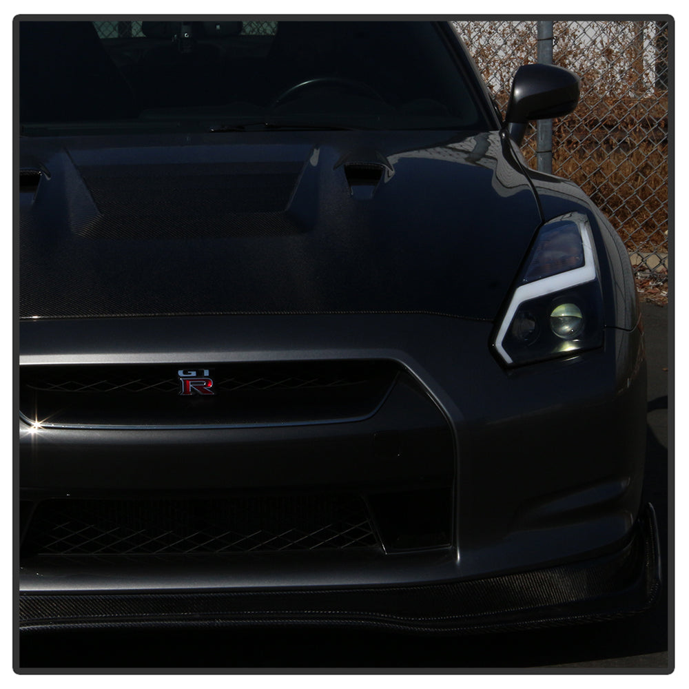 Spyder Nissan GTR R35 09-14 - Projector Headlights - DRL LED - Black 5085696
