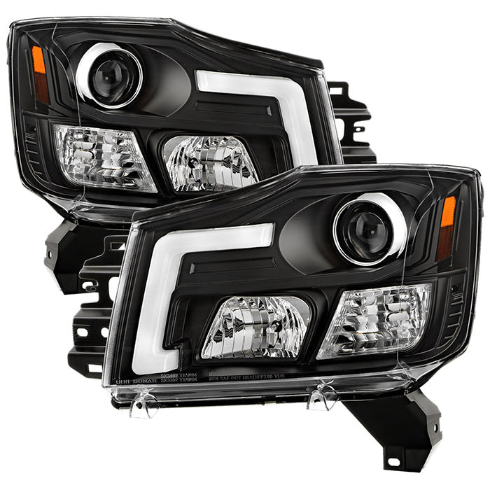 Spyder 04-15 Nissan Titan / 04-07 Nissan Armada V2 Projector Headlights - Black PRO-YD-NTI04-DRL-BK 5085504