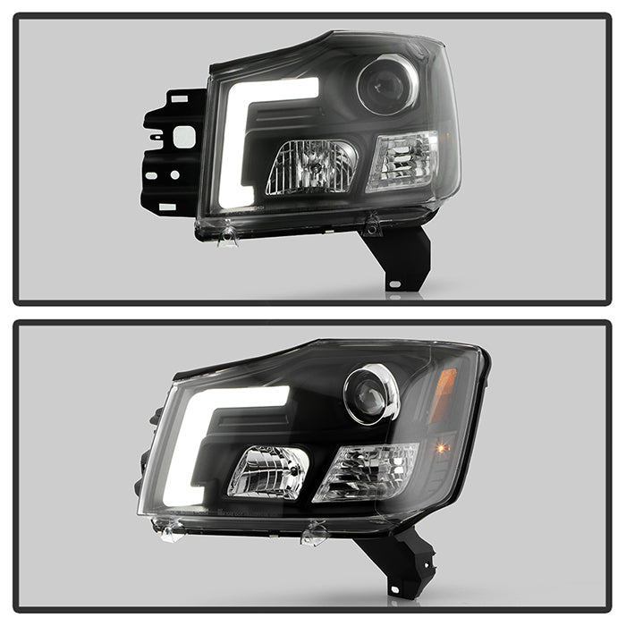 Spyder 04-15 Nissan Titan / 04-07 Nissan Armada V2 Projector Headlights - Black PRO-YD-NTI04-DRL-BK 5085504