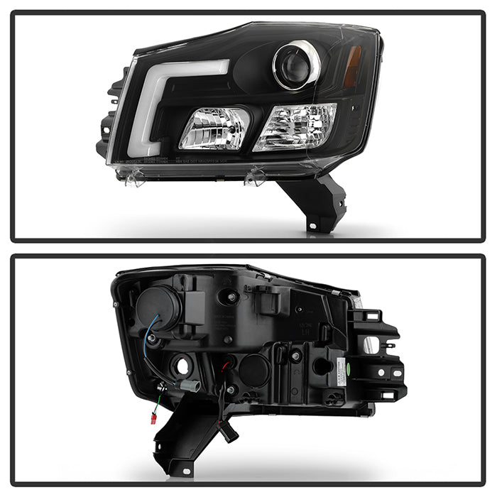 Spyder 04-15 Nissan Titan / 04-07 Nissan Armada V2 Projector Headlights - Black PRO-YD-NTI04-DRL-BK 5085504