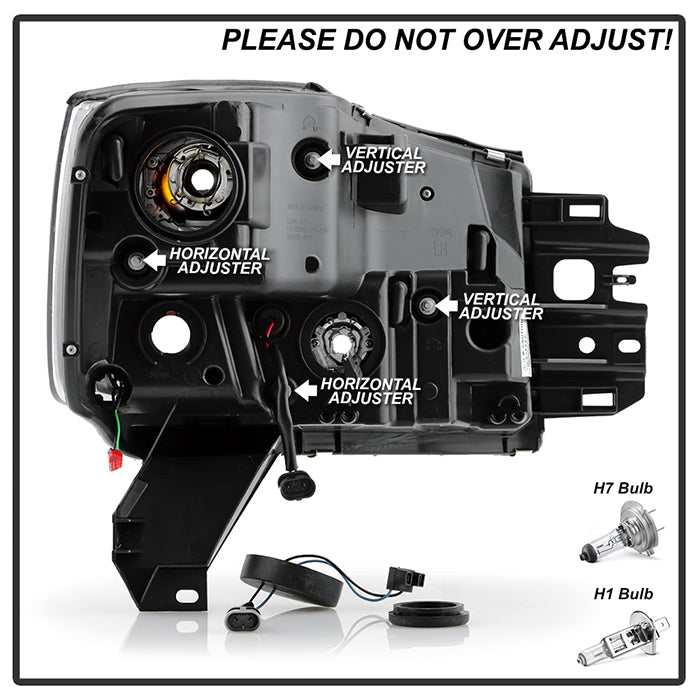Spyder 04-15 Nissan Titan / 04-07 Nissan Armada V2 Projector Headlights - Black PRO-YD-NTI04-DRL-BK 5085504