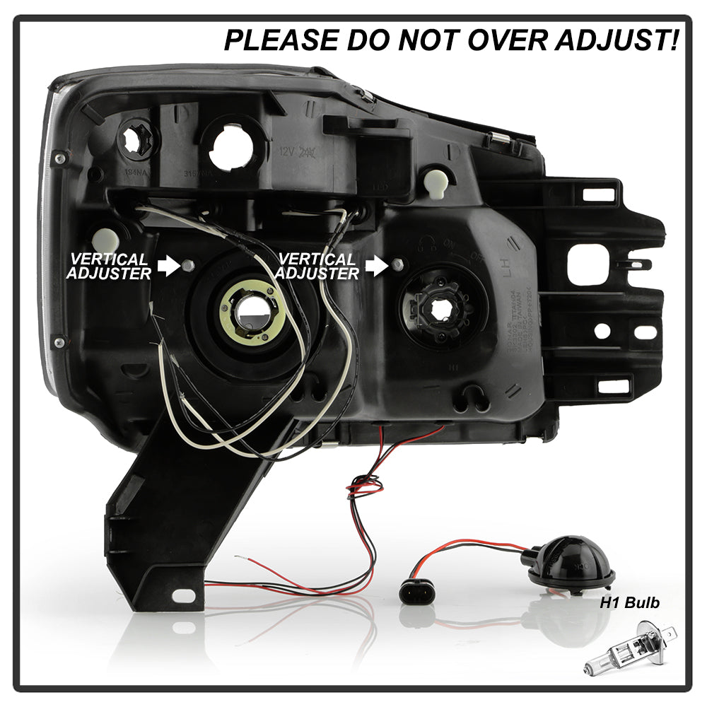 Spyder Nissan Titan 04-14/Armada 04-07 Projector Headlights LED Halo LED Blk PRO-YD-NTI04-HL-BK 5011572