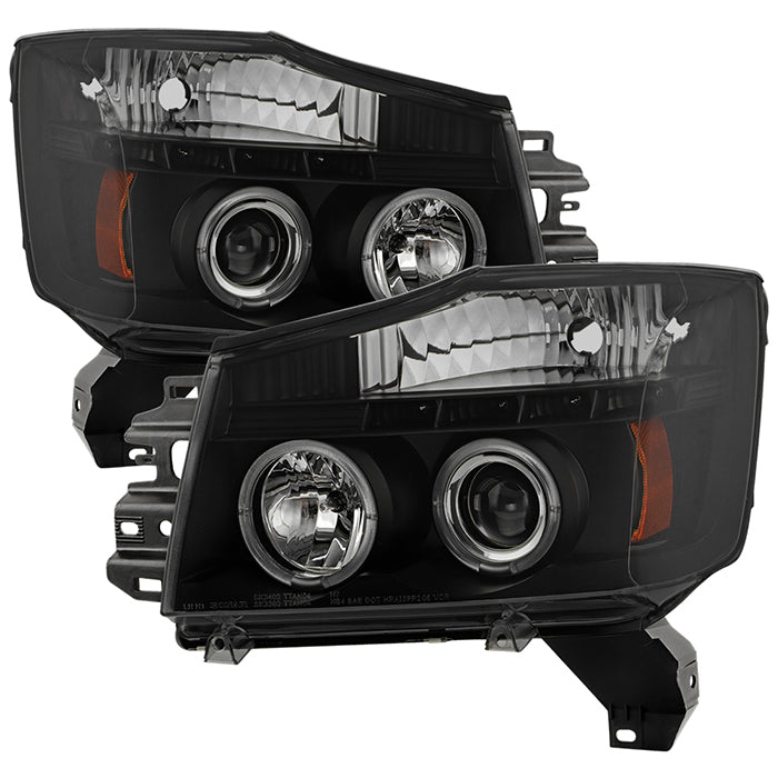 Spyder Nissan Titan 04-14 Projector Headlights LED Halo LED Blk Smke PRO-YD-NTI04-HL-BSM 5078605