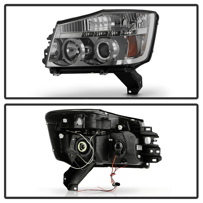 Spyder Nissan Titan 04-14/Armada 04-07 Projector Headlights LED Halo LED Smke PRO-YD-NTI04-HL-SM 5033963