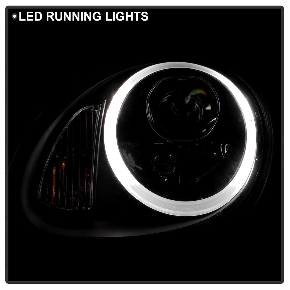 Spyder Porsche Cayman 05-08 Headlights - Halogen Model Only - DRL LED - Black PRO-YD-P98705-DRL-BK 5083197