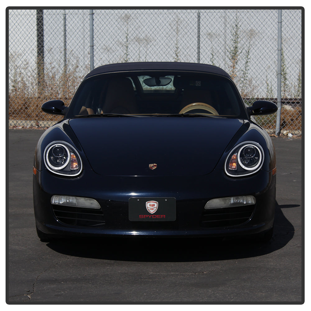 Spyder Porsche Cayman 05-08 Headlights - Halogen Model Only - DRL LED - Black PRO-YD-P98705-DRL-BK 5083197