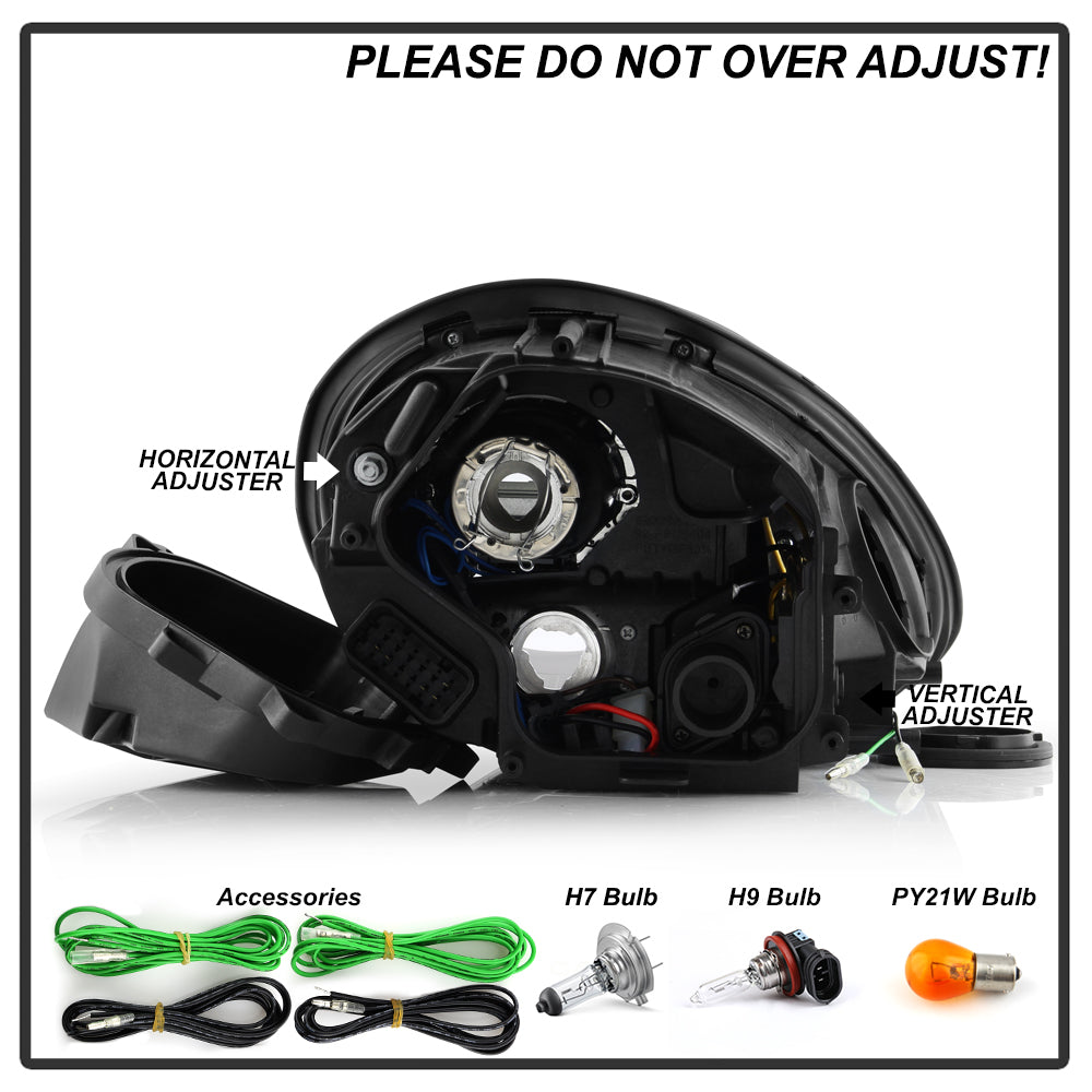 Spyder Porsche Cayman 05-08 Headlights - Halogen Model Only - DRL LED - Black PRO-YD-P98705-DRL-BK 5083197