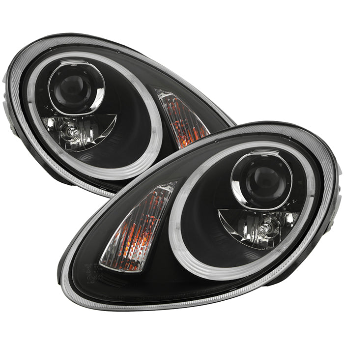 Spyder Porsche Cayman 05-08 Headlights - Halogen Model Only - Black PRO-YD-P98705-HID-DRL-BK 5083210
