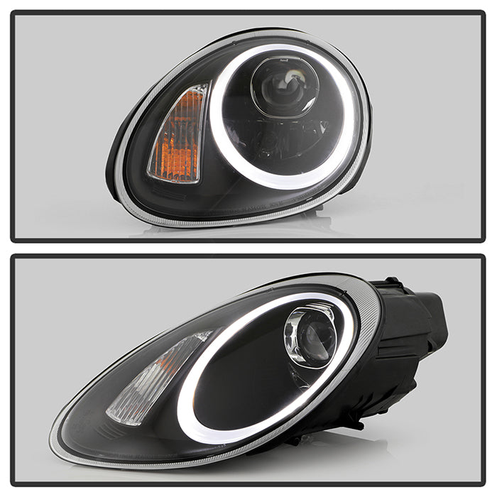 Spyder Porsche Cayman 05-08 Headlights - Halogen Model Only - Black PRO-YD-P98705-HID-DRL-BK 5083210