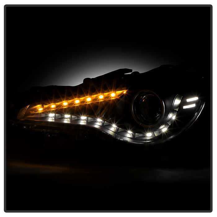 Spyder Scion FRS 12-14 Projector Headlights DRL LED Black PRO-YD-SFRS12-BK 5075413
