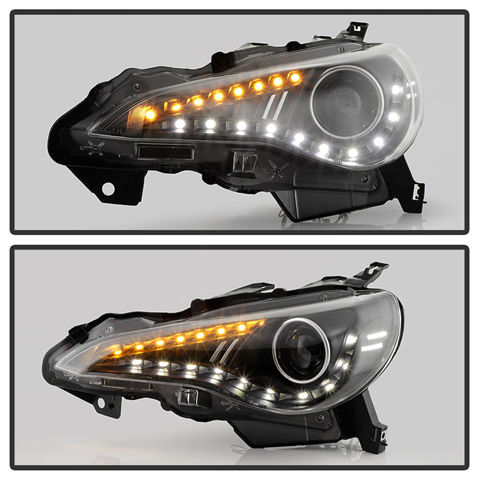 Spyder Scion FRS 12-14 Projector Headlights DRL LED Black PRO-YD-SFRS12-BK 5075413