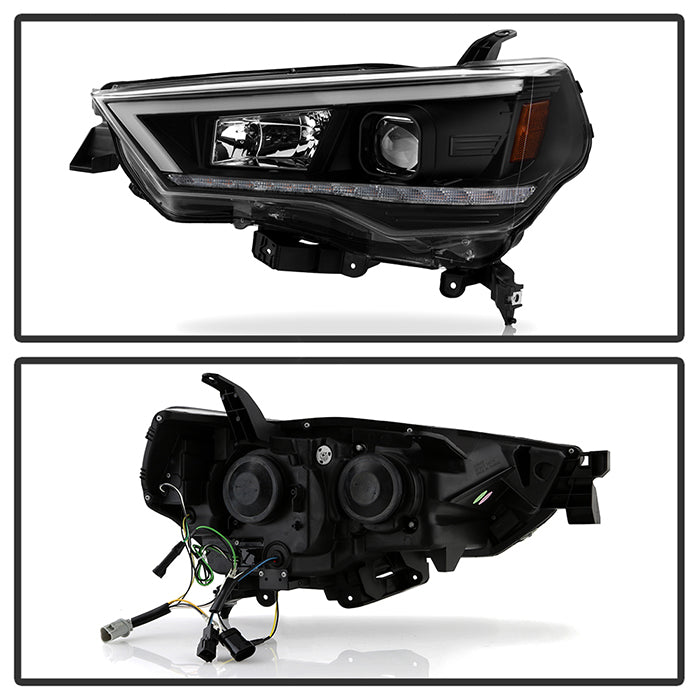 SPYDER 14-20 Toyota 4Runner Projector Headlights w/Seq. LED Turn Sig. LED White Light Bar Park Light 5088154