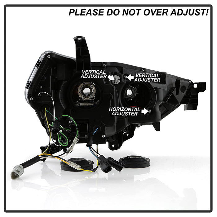 SPYDER 14-20 Toyota 4Runner Projector Headlights w/Seq. LED Turn Sig. LED White Light Bar Park Light 5088154