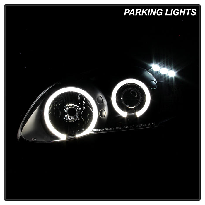 Spyder Projector Headlights | Toyota Corolla 2003-2008 | LED Halo, Black