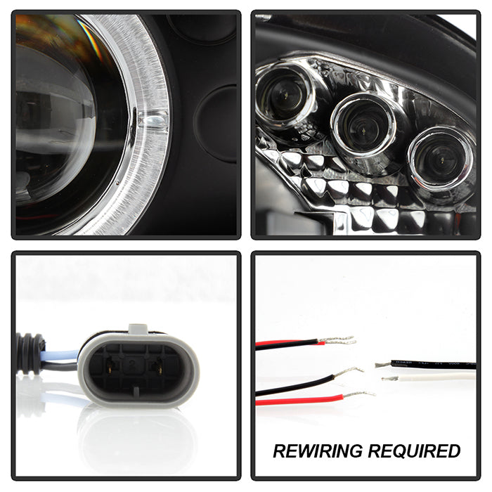 Spyder Projector Headlights | Toyota Corolla 2003-2008 | LED Halo, Black