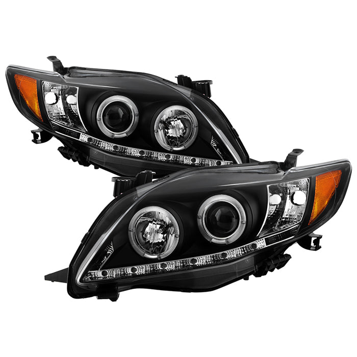 Spyder Toyota Corolla 09-10 Projector Headlights LED Halo DRL Blk High H1 Low H1 PRO-YD-TC09-DRL-BK 5032515