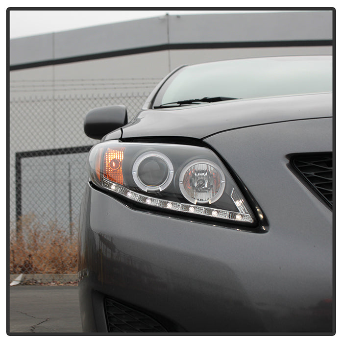 Spyder Toyota Corolla 09-10 Projector Headlights LED Halo DRL Blk High H1 Low H1 PRO-YD-TC09-DRL-BK 5032515