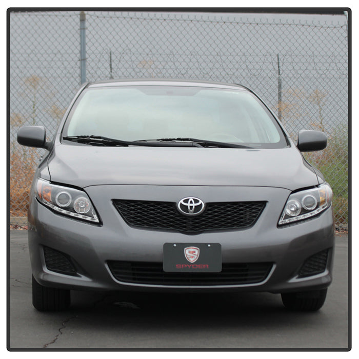 Spyder Toyota Corolla 09-10 Projector Headlights LED Halo DRL Blk High H1 Low H1 PRO-YD-TC09-DRL-BK 5032515