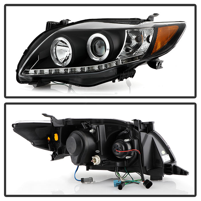 Spyder Toyota Corolla 09-10 Projector Headlights LED Halo DRL Blk High H1 Low H1 PRO-YD-TC09-DRL-BK 5032515