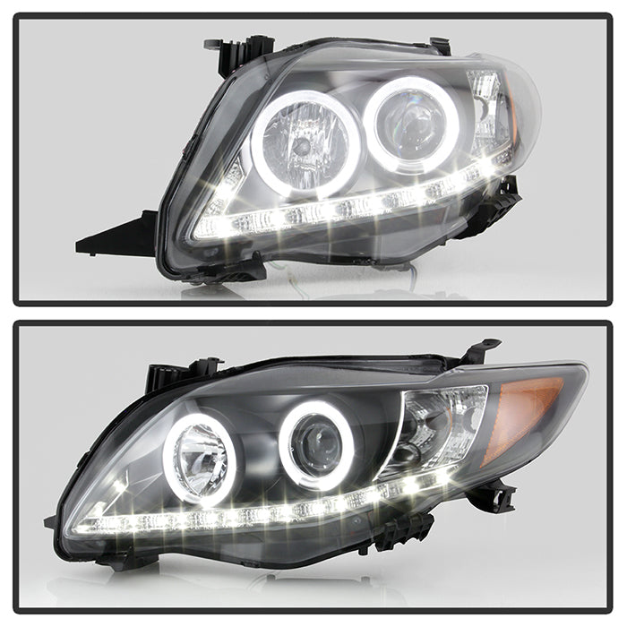 Spyder Toyota Corolla 09-10 Projector Headlights LED Halo DRL Blk High H1 Low H1 PRO-YD-TC09-DRL-BK 5032515