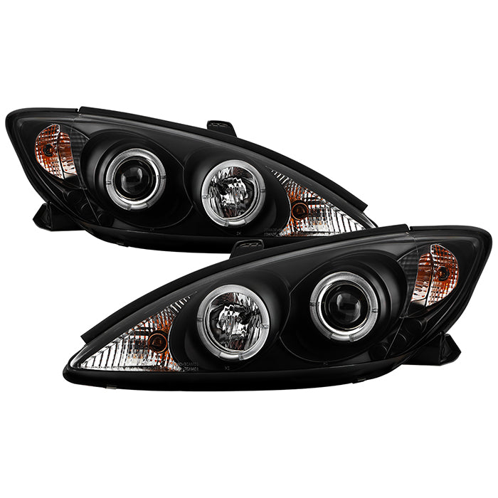 Spyder Toyota Camry 02-06 Projector Headlights LED Halo LED Black High H1 Low H1 PRO-YD-TCAM02-HL-BK 5064301