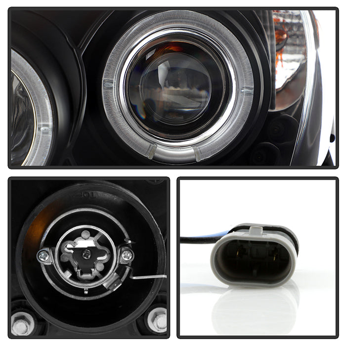Spyder Toyota Camry 02-06 Projector Headlights LED Halo LED Black High H1 Low H1 PRO-YD-TCAM02-HL-BK 5064301