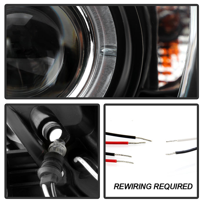 Spyder Toyota Camry 02-06 Projector Headlights LED Halo LED Black High H1 Low H1 PRO-YD-TCAM02-HL-BK 5064301