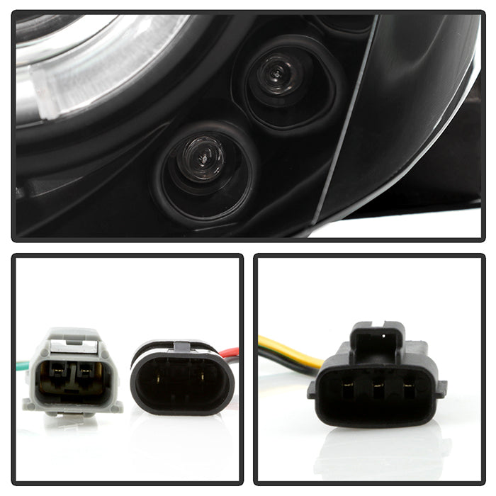 Spyder Toyota Camry 02-06 Projector Headlights LED Halo LED Black High H1 Low H1 PRO-YD-TCAM02-HL-BK 5064301