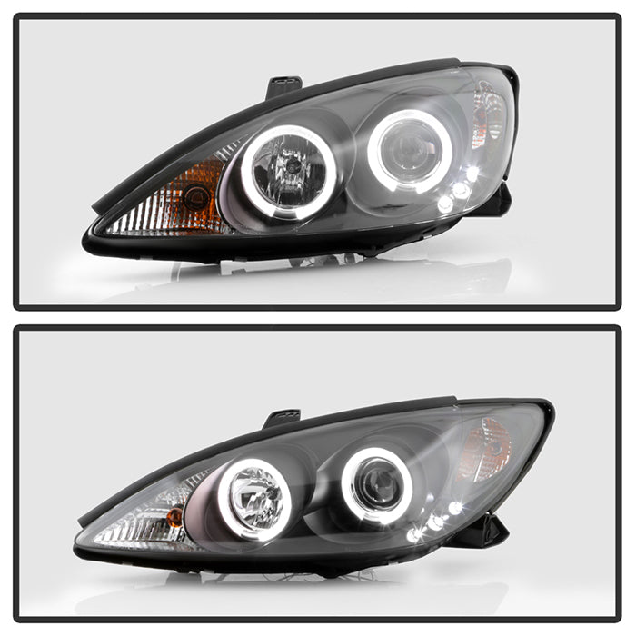 Spyder Toyota Camry 02-06 Projector Headlights LED Halo LED Black High H1 Low H1 PRO-YD-TCAM02-HL-BK 5064301